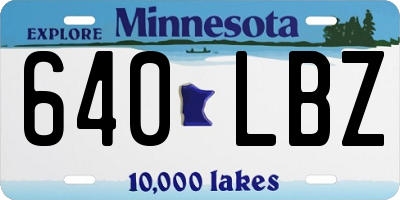MN license plate 640LBZ