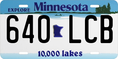 MN license plate 640LCB