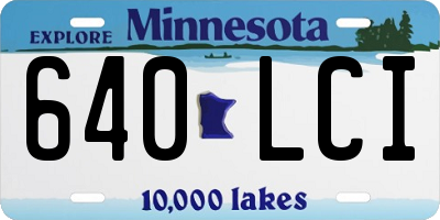 MN license plate 640LCI