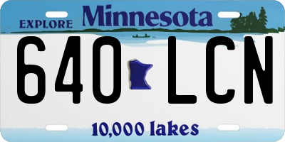 MN license plate 640LCN