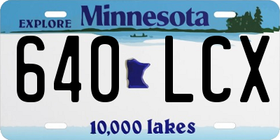 MN license plate 640LCX