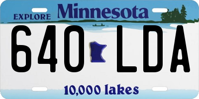MN license plate 640LDA