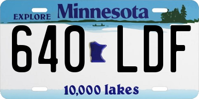 MN license plate 640LDF