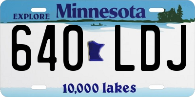 MN license plate 640LDJ