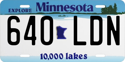 MN license plate 640LDN
