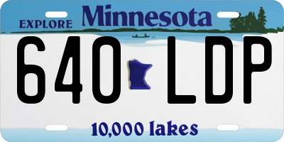 MN license plate 640LDP