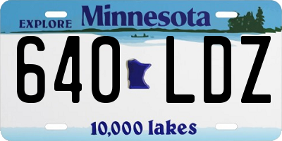 MN license plate 640LDZ