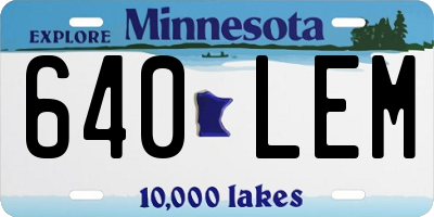 MN license plate 640LEM