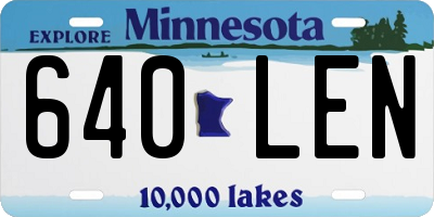 MN license plate 640LEN