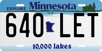 MN license plate 640LET