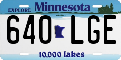 MN license plate 640LGE