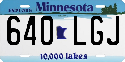 MN license plate 640LGJ