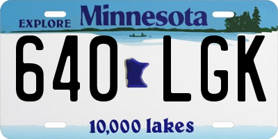 MN license plate 640LGK