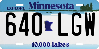 MN license plate 640LGW