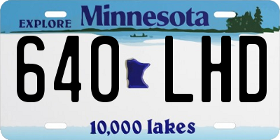 MN license plate 640LHD