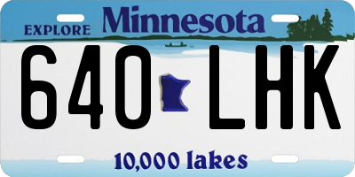 MN license plate 640LHK