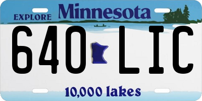 MN license plate 640LIC