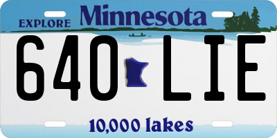 MN license plate 640LIE