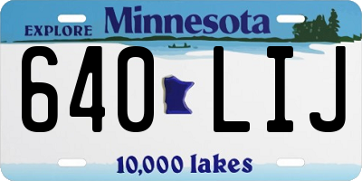 MN license plate 640LIJ