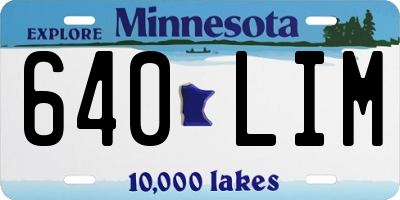 MN license plate 640LIM