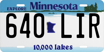 MN license plate 640LIR