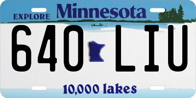 MN license plate 640LIU