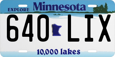 MN license plate 640LIX