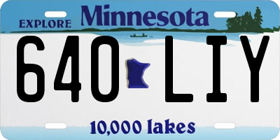 MN license plate 640LIY