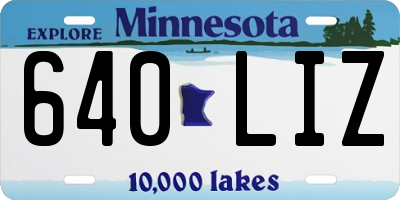MN license plate 640LIZ