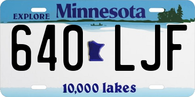 MN license plate 640LJF