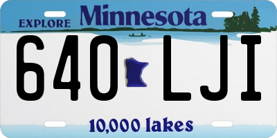MN license plate 640LJI