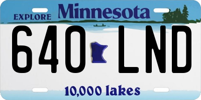 MN license plate 640LND