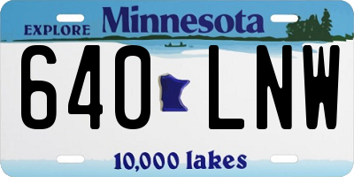 MN license plate 640LNW