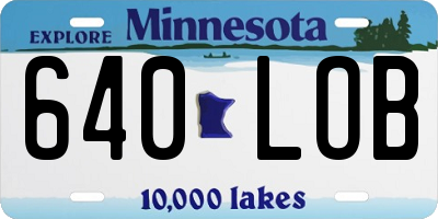 MN license plate 640LOB