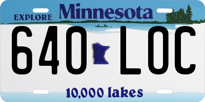 MN license plate 640LOC