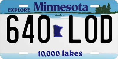 MN license plate 640LOD