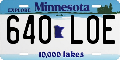 MN license plate 640LOE