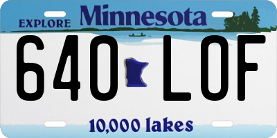 MN license plate 640LOF