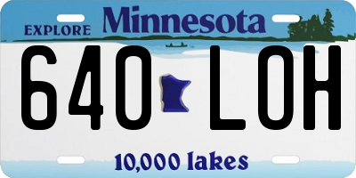 MN license plate 640LOH