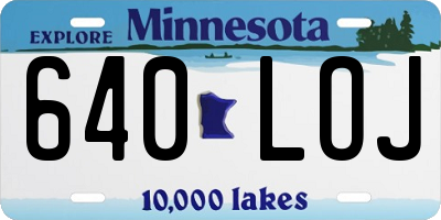 MN license plate 640LOJ
