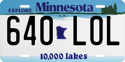 MN license plate 640LOL