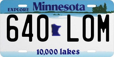 MN license plate 640LOM