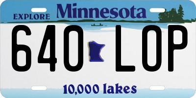 MN license plate 640LOP