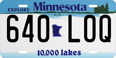 MN license plate 640LOQ