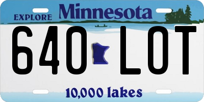 MN license plate 640LOT