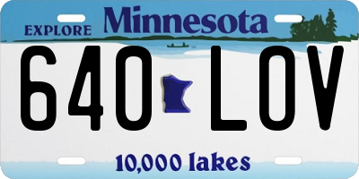 MN license plate 640LOV