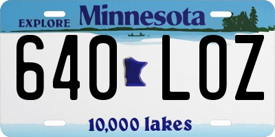 MN license plate 640LOZ