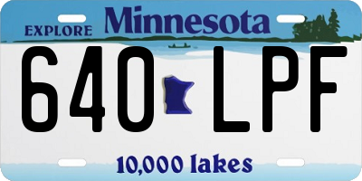 MN license plate 640LPF