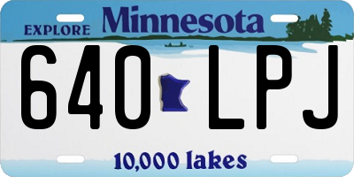 MN license plate 640LPJ