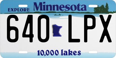 MN license plate 640LPX